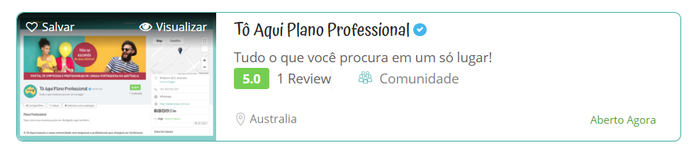 Plano para empresas e profissionais anunciarem na australia